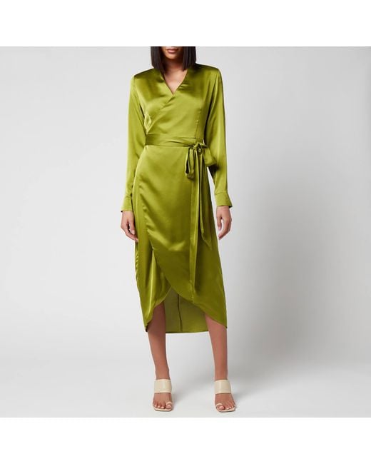 Never Fully Dressed Olive Wrap Dress in Green | Lyst Canada