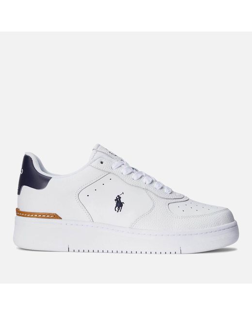 Polo Ralph Lauren White Master Court Leather Trainers for men