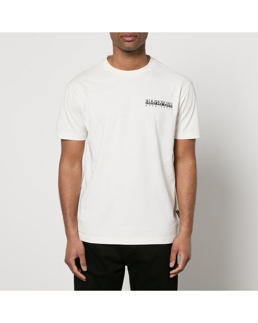 Napapijri White Kotcho Reverse Graphic Cotton-jersey T-shirt for men