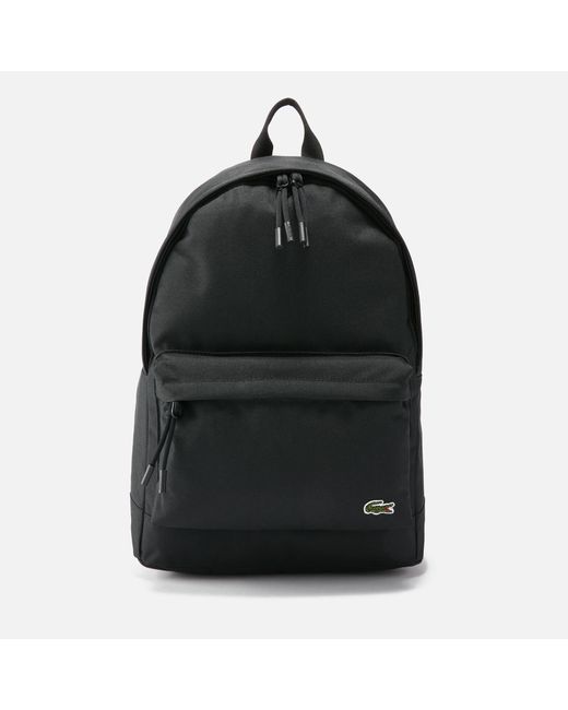 Lacoste Black Canvas Backpack for men