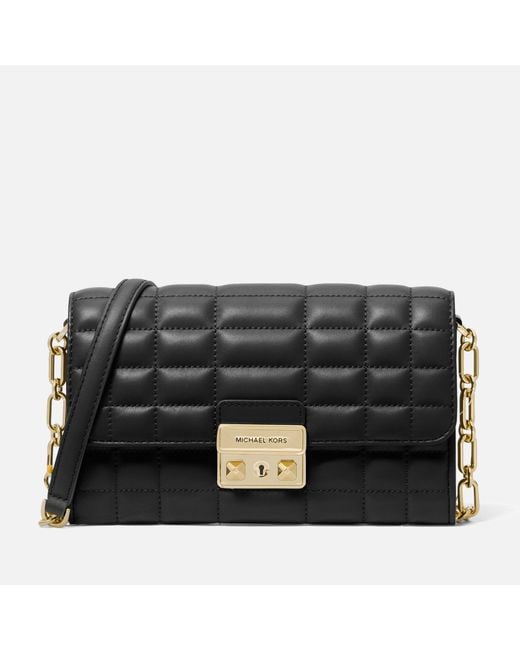 MICHAEL Michael Kors Black Tribeca Small Leather Wallet On Chain Bag