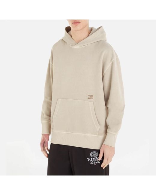 Tommy Hilfiger Natural Relaxed Fit Tonal Badge Cotton-jersey Hoodie for men