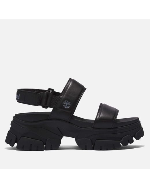 Timberland Black Adley Way Leather Chunky Sandals