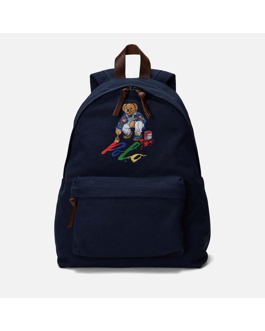 Polo Ralph Lauren Blue Polo Bear Canvas Backpack for men