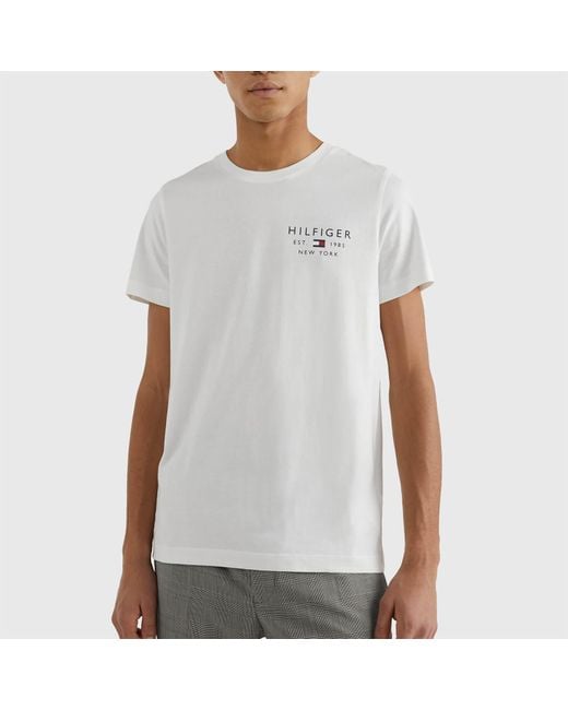 Tommy Hilfiger Brand Love Cotton-jersey T-shirt in White for Men | Lyst