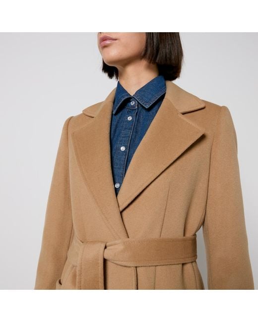 MAX&Co. Classic Runaway Wool Coat in Natural | Lyst