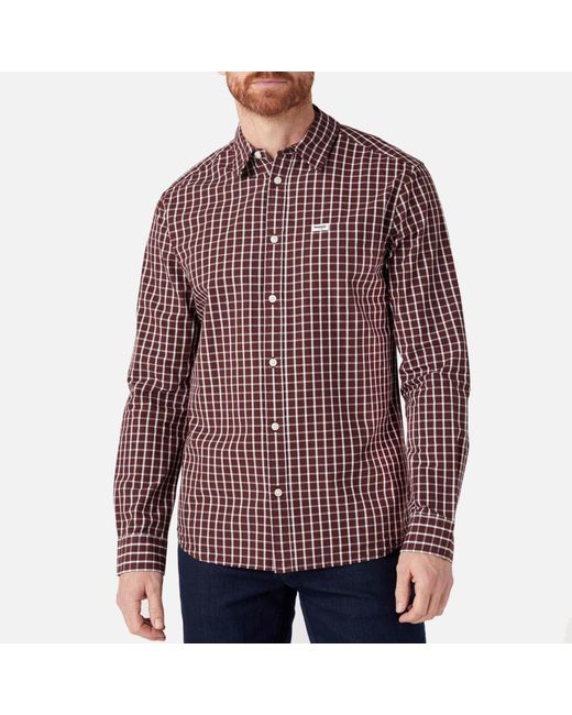 Wrangler Red Checked Cotton-twill Shirt for men