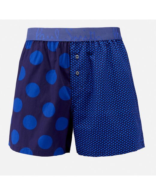 Paul Smith Blue Polka Dot Cotton-poplin Boxer Shorts for men