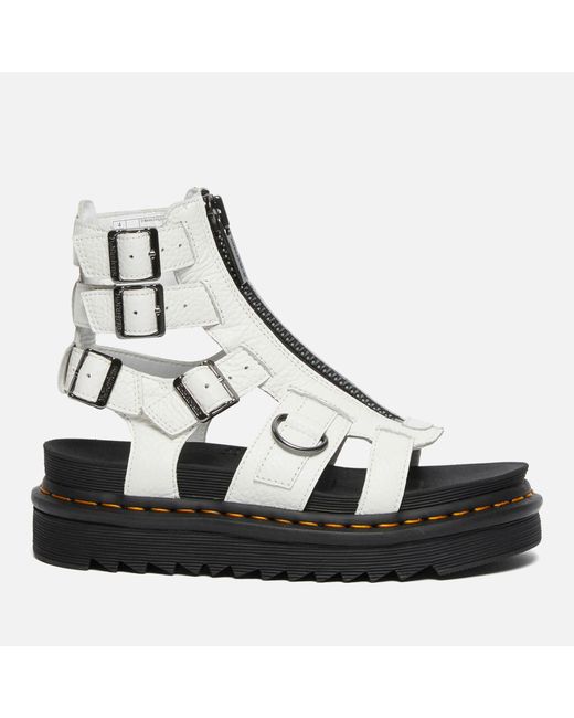 Dr. Martens White Olson Leather Sandals