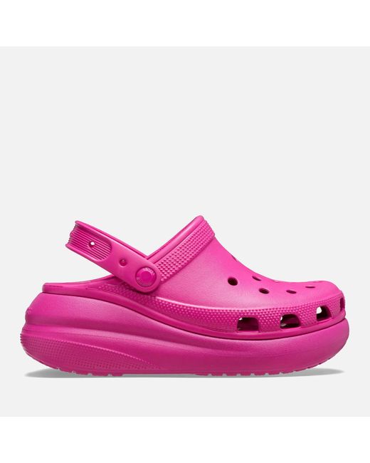 Crocs™ Classic Crush Rubber Platform Clogs In Pink Lyst Uk