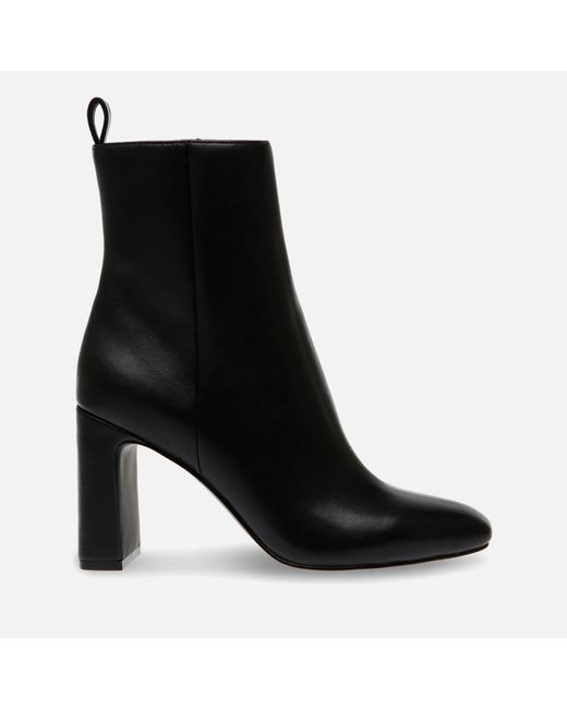 Steve Madden Black Adelisa Pull-tab Faux-leather Heeled Ankle Boots
