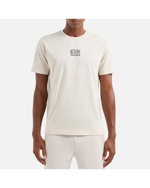 EA7 White Core Id Box Logo Cotton T-shirt for men