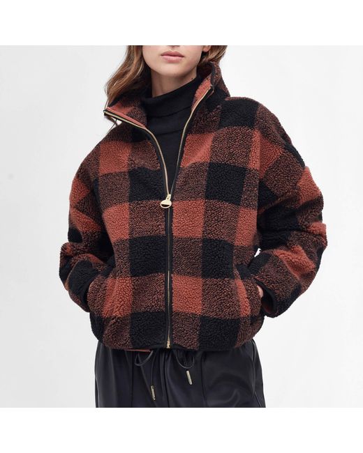 Barbour Red Meteor Faux Fur Overlayer Jacket