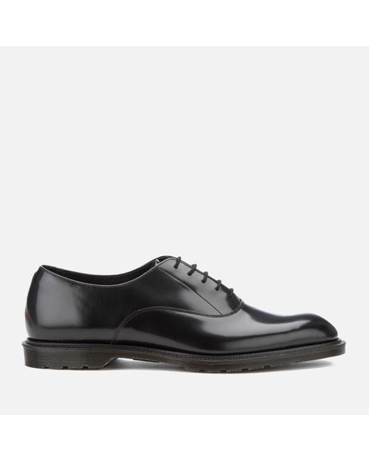Dr. Martens Black Henley Fawkes Polished Smooth Oxford Shoes for men