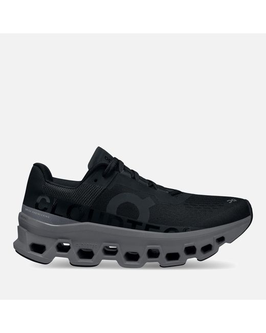 On Shoes Black Cloudmster Woven Running Trainers