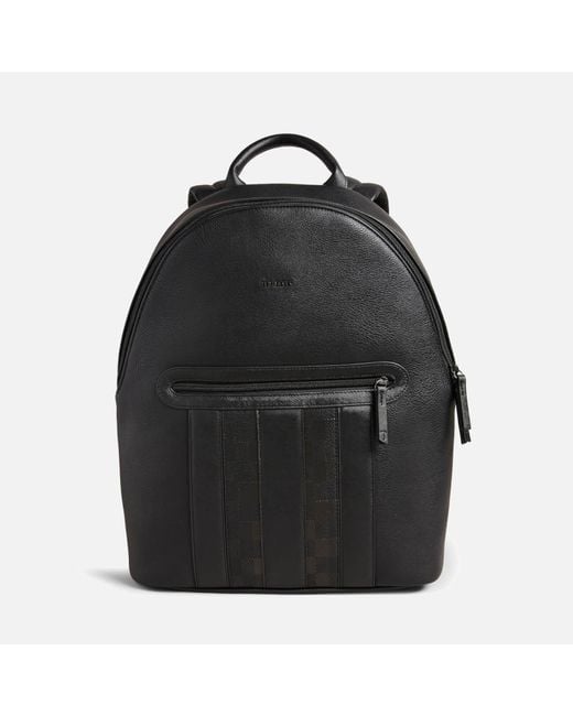 Ted Baker Black Waynor Pebble-grained Leather Backpack for men
