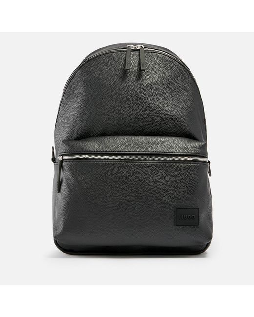 HUGO Black Ethon Faux Pebbled Leather Backpack for men