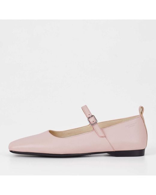 Vagabond Pink Delia Leather Mary-jane Flats