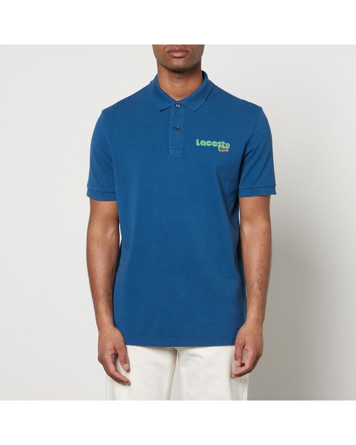 Lacoste Blue Retro Logo Cotton-piqué Polo Shirt for men