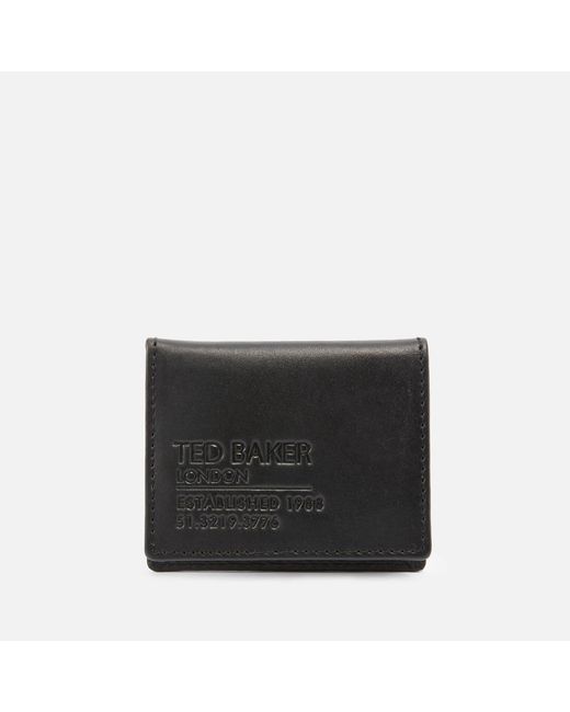 Ted Baker Black Giantt Logo-embossed Leather Cardholder for men