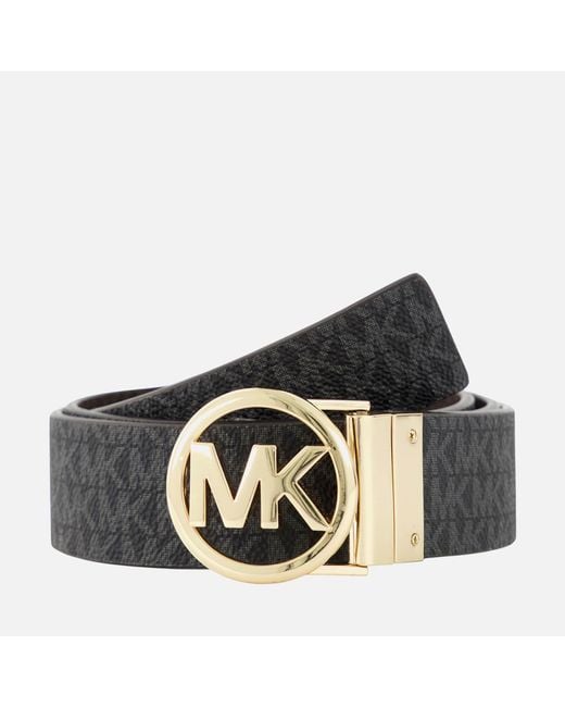 Michael Kors Black Logo-jacquard Leather Belt