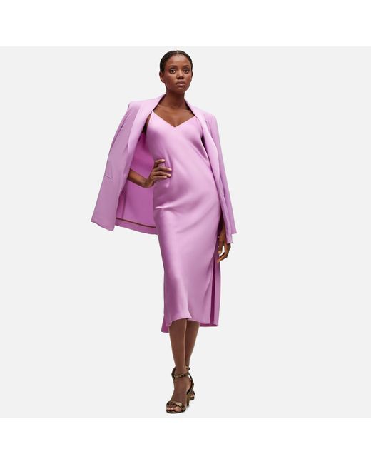 Boss Purple Dechana Satin Slip Dress