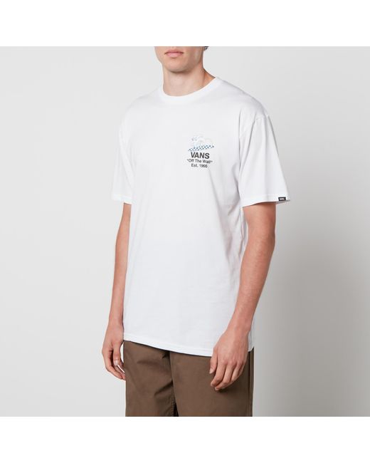 Vans Checkerboard Blooming Cotton-jersey T-shirt in White for Men | Lyst