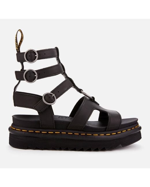 Dr. Martens Adaira Leather Gladiator Sandals in Black | Lyst Canada