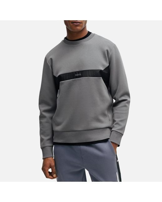 Boss Gray Salbon Cotton-blend Sweatshirt for men