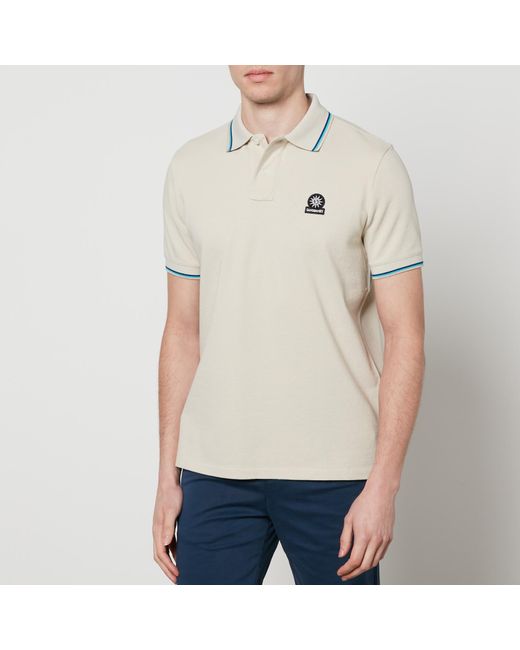 Sandbanks Natural Logo-appliquéd Cotton-piqué Tipped Polo Shirt for men