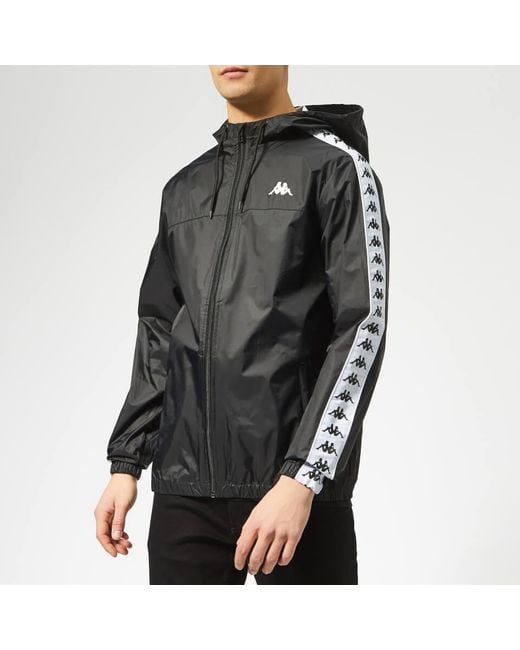 Kappa Zip Through Rain Jacket in Black for Men | Lyst Canada
