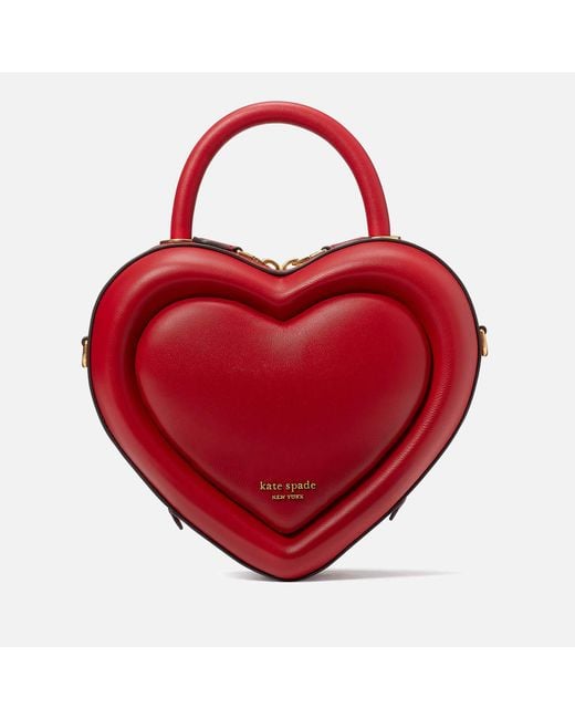 Kate Spade Pitter Patter Heart Leather Bag in Red | Lyst
