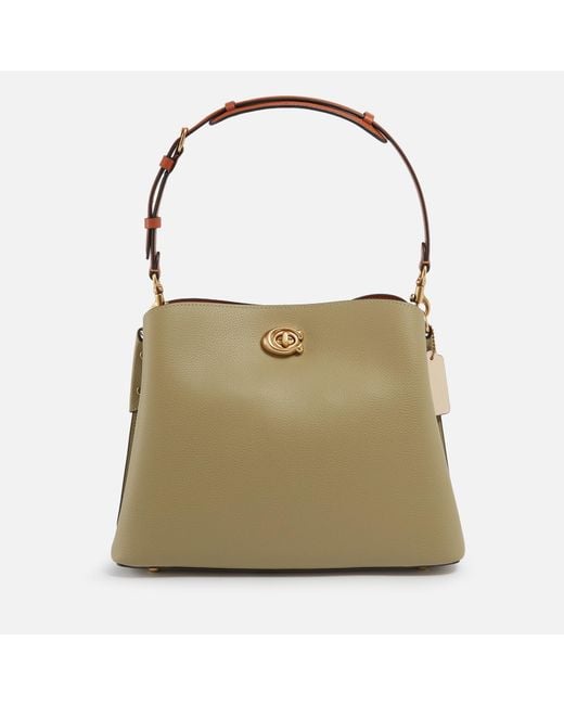 COACH Green Willow Pebble-grained Leather Bucket Bag