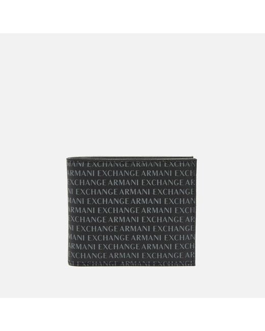 Armani Exchange Black All Over Print Bifold Wallet for men