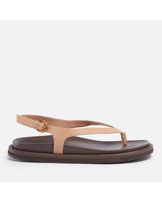 Alias Mae Brown Daisy Toe Post Leather Sandals