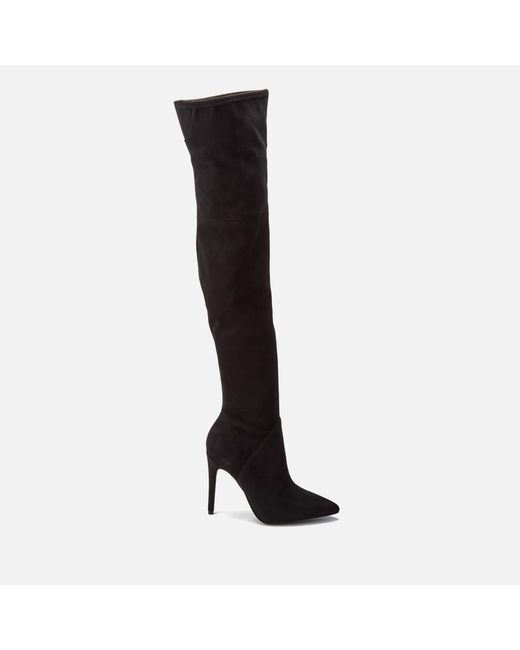 Kendall + Kylie Black Ayla 2 Suede Thigh High Boots