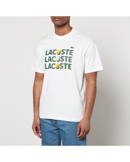 Lacoste White Vintage Ad Cotton-jersey T-shirt for men