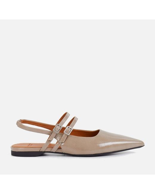 Vagabond Natural Hermine Patent-leather Pointed-toe Flats