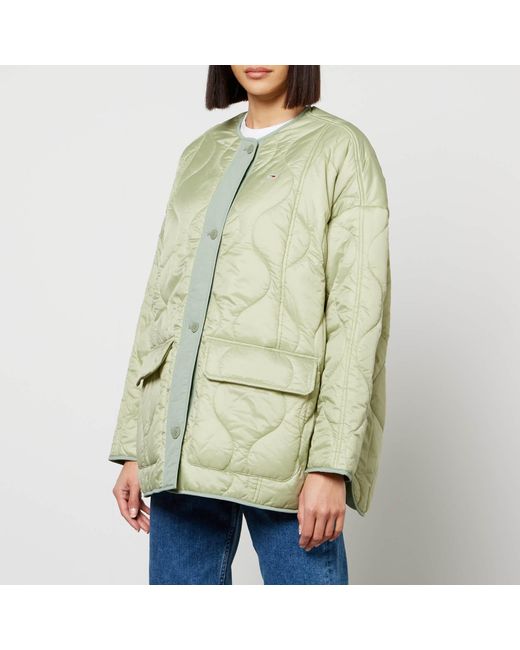 Tommy Hilfiger Green Oversized Onion Quilt Jacket