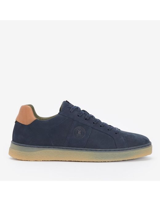 Barbour Blue Reflect Leather Trainers for men