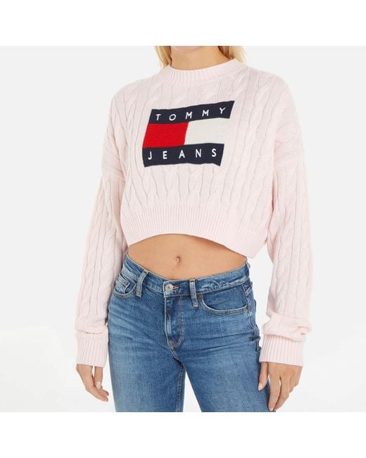 Tommy Hilfiger Blue Flag Cable-knit Sweater