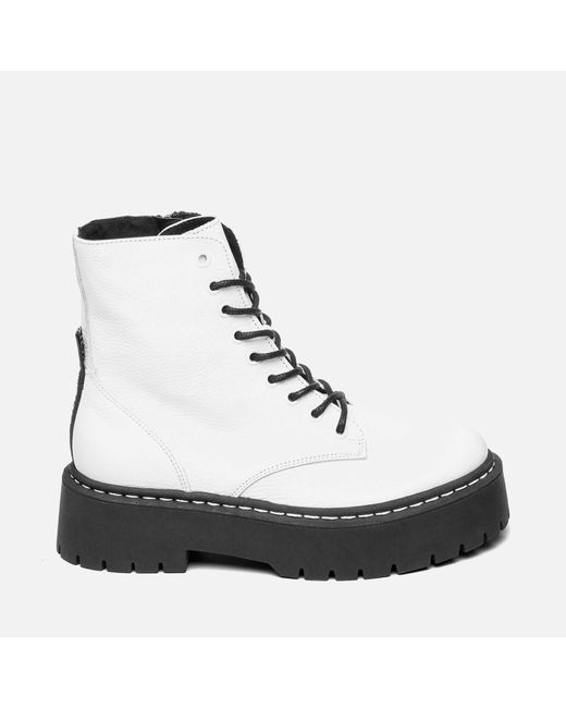 Steve Madden Skylar Leather Boots in White Lyst