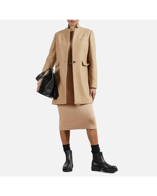 Ted Baker Natural Bianza Straight Tailored Coat