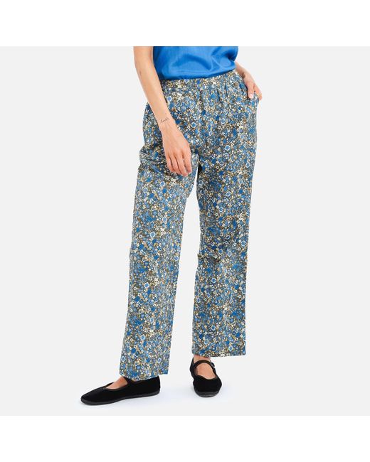 Lolly's Laundry Blue Bill Floral-print Cotton Trousers
