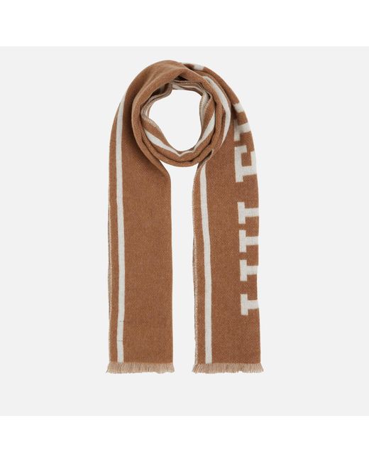 Tommy Hilfiger Brown Monotype Wool Scarf for men