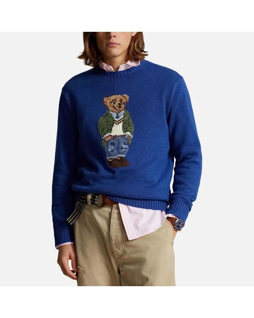 Polo Ralph Lauren Blue Prep Bear Knit Jumper for men