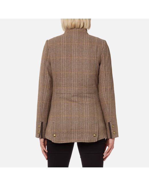 Joules Fieldcoat Tweed Coat in Brown 