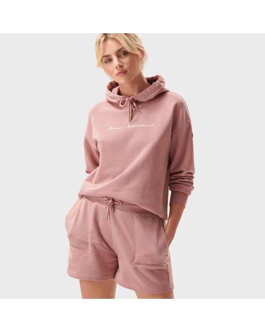 Barbour Cayman Logo Detail Cotton-blend Hoodie in Pink | Lyst