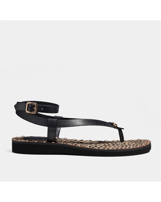 COACH Gracey Leather Sandals in Black Lyst Australia