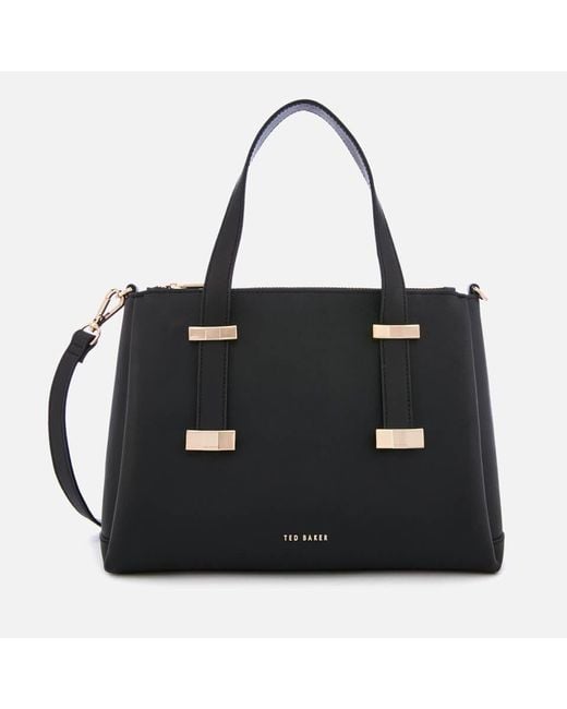 Ted Baker Black Julieet Bow Adjustable Handle Small Tote Bag